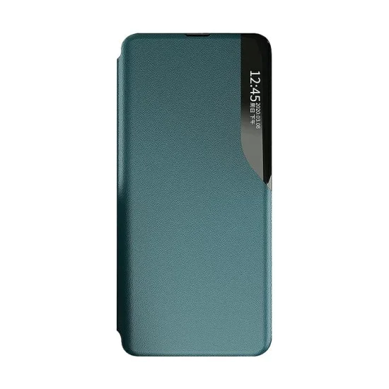 Smart View Window Wake / Sleep Book Case priekš Samsung Galaxy A32 5G A326 - Zaļš - sāniski atverams maciņš ar lodziņu / grāmatveida maks Smart View Window Wake / Sleep Book Case priekš Samsung Galaxy A32 5G A326 - Zaļš - sāniski atverams maciņš ar lodziņu / grāmatveida maks