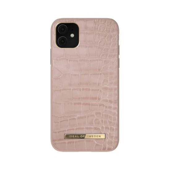 iDeal of Sweden Atelier SS21 Back Case для Apple iPhone 11 - Rose Croco - чехол-накладка из искусственной кожи с встроенной металической пластиной / бампер-крышка iDeal of Sweden Atelier SS21 Back Case для Apple iPhone 11 - Rose Croco - чехол-накладка из искусственной кожи с встроенной металической пластиной / бампер-крышка