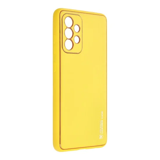 Forcell Leather Back Case для Samsung Galaxy A52 A525 / A52 5G A526 / A52s 5G A528 - Жёлтый - чехол-накладка из искусственной кожи / бампер-крышка Forcell Leather Back Case для Samsung Galaxy A52 A525 / A52 5G A526 / A52s 5G A528 - Жёлтый - чехол-накладка из искусственной кожи / бампер-крышка