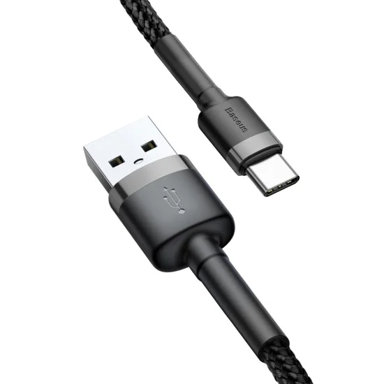 Baseus 2M Cafule 2A USB to Type-C cable - Чёрный - USB-C дата кабель / провод для зарядки Baseus 2M Cafule 2A USB to Type-C cable - Чёрный - USB-C дата кабель / провод для зарядки