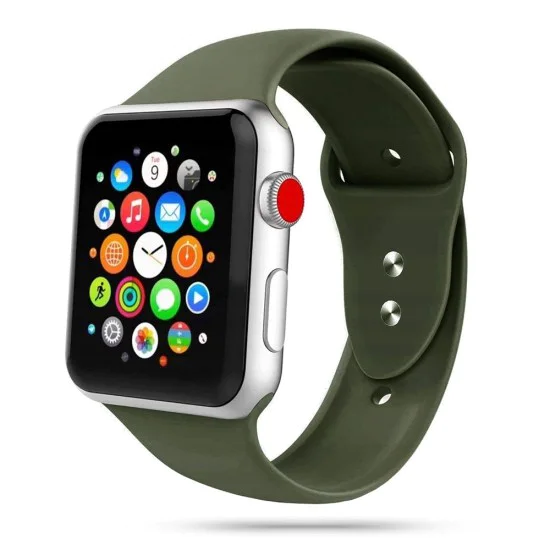 Tech-Protect Silicone Watch Band priekš Apple Watch 38 / 40 / 41 mm - Haki - silikona siksniņa viedpulksteņiem Tech-Protect Silicone Watch Band priekš Apple Watch 38 / 40 / 41 mm - Haki - silikona siksniņa viedpulksteņiem