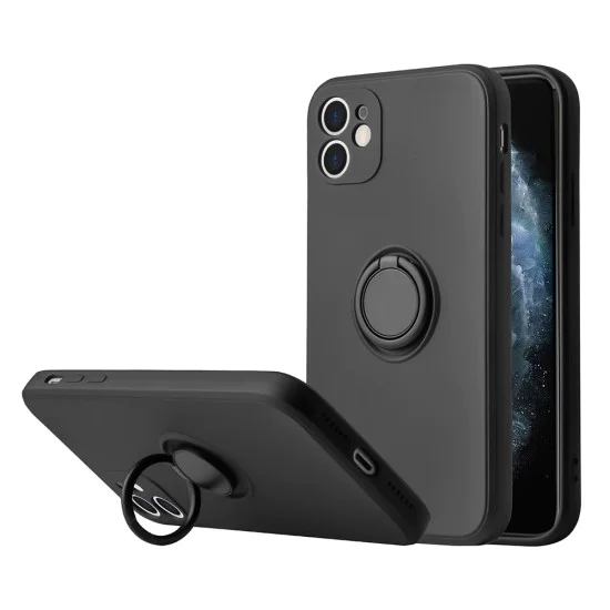 Forcell Silicone Ring Back Case priekš Xiaomi Redmi Note 10 / Note 10S - Melns - silikona aizmugures apvalks ar gredzenu / bampers-vāciņš Forcell Silicone Ring Back Case priekš Xiaomi Redmi Note 10 / Note 10S - Melns - silikona aizmugures apvalks ar gredzenu / bampers-vāciņš