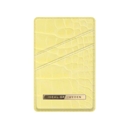 iDeal of Sweden Atelier SS21 Magnetic Card Holder - Lemon Croco - mākslīgās ādas kredītkaršu turētājs ar magnētu iDeal of Sweden Atelier SS21 Magnetic Card Holder - Lemon Croco - mākslīgās ādas kredītkaršu turētājs ar magnētu