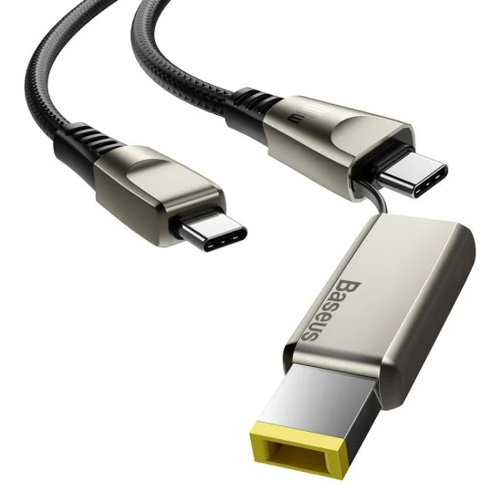 Baseus 2M 2in1 Flash 5A 100W Type-C to Type-C / DC Laptop power cable для Lenovo / IBM / Macbook / Xiaomi - Чёрный - USB-C дата кабель для зарядки ноутбуков Baseus 2M 2in1 Flash 5A 100W Type-C to Type-C / DC Laptop power cable для Lenovo / IBM / Macbook / Xiaomi - Чёрный - USB-C дата кабель для зарядки ноутбуков