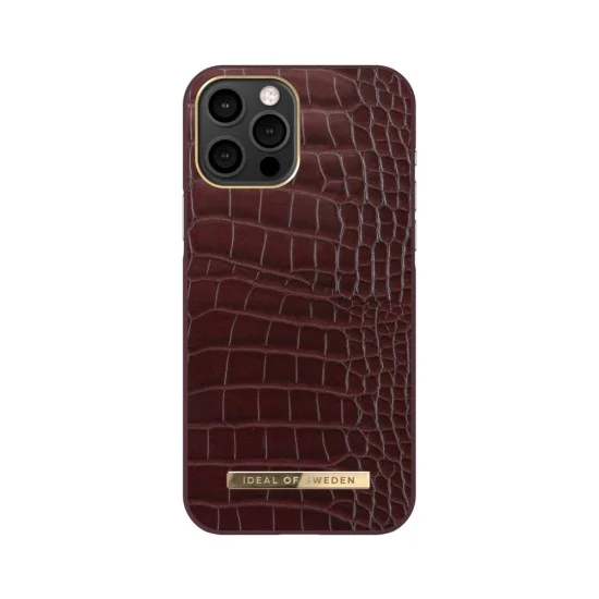 iDeal of Sweden Atelier AW21 Back Case priekš Apple iPhone 12 Pro Max - Scarlet Croco - mākslīgās ādas aizmugures apvalks ar iebūvētu metālisku plāksni / bampers-vāciņš iDeal of Sweden Atelier AW21 Back Case priekš Apple iPhone 12 Pro Max - Scarlet Croco - mākslīgās ādas aizmugures apvalks ar iebūvētu metālisku plāksni / bampers-vāciņš