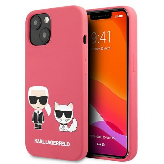Karl Lagerfeld Silicone Karl & Choupette series Back Case KLHCP13SSSKCP для Apple iPhone 13 mini - Розовый - силиконовый чехол-накладка / бампер-крышка