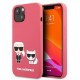 Karl Lagerfeld Silicone Karl & Choupette series Back Case KLHCP13SSSKCP для Apple iPhone 13 mini - Розовый - силиконовый чехол-накладка / бампер-крышка