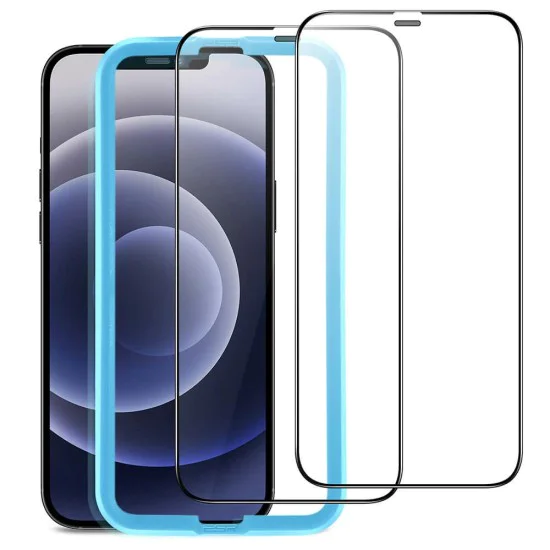 ESR Armorite Ultra-Tough (with Frame) Tempered Glass Screen protector (2 шт.) для Apple iPhone 13 Pro Max / 14 Plus - Чёрный - Защитное стекло / Бронированое / Закалённое антиударное ESR Armorite Ultra-Tough (with Frame) Tempered Glass Screen protector (2 шт.) для Apple iPhone 13 Pro Max / 14 Plus - Чёрный - Защитное стекло / Бронированое / Закалённое антиударное