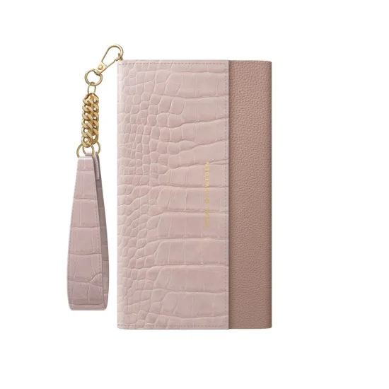 iDeal of Sweden Signature SS20 Clutch priekš Apple iPhone 12 / 12 Pro - Misty Rose Croco - mākslīgās ādas grāmatveida maks rokassomas veidā ar siksniņu iDeal of Sweden Signature SS20 Clutch priekš Apple iPhone 12 / 12 Pro - Misty Rose Croco - mākslīgās ādas grāmatveida maks rokassomas veidā ar siksniņu