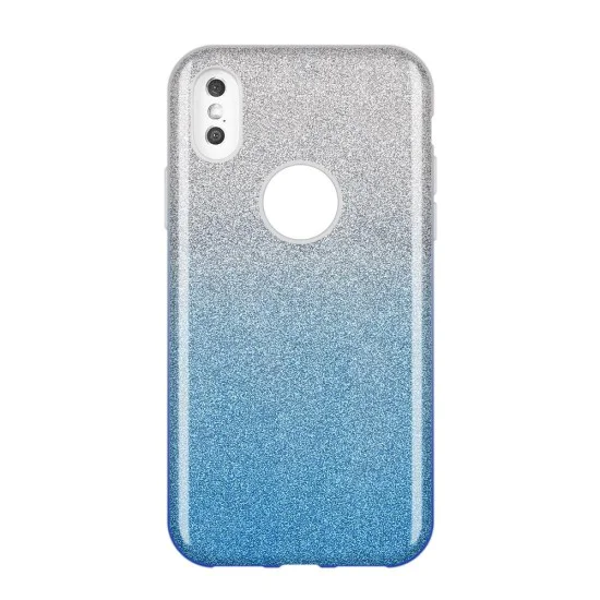 Forcell Shining Case для Samsung Galaxy A03s A037G - Прозрачный / Синий - силиконовая накладка / бампер-крышка Forcell Shining Case для Samsung Galaxy A03s A037G - Прозрачный / Синий - силиконовая накладка / бампер-крышка