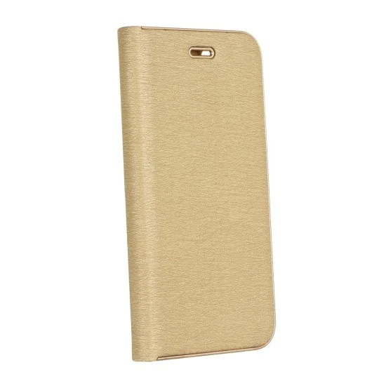 Luna Book Gold Case priekš Samsung Galaxy A03s A037G - Zelts - sāniski atverams maciņš ar magnētu un stendu Luna Book Gold Case priekš Samsung Galaxy A03s A037G - Zelts - sāniski atverams maciņš ar magnētu un stendu