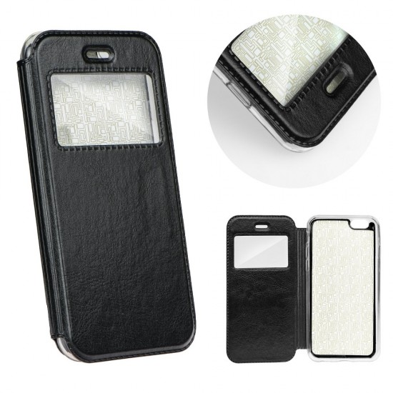Magnet View Case для Xiaomi Redmi Note 5A - Чёрный - чехол-книжка с окошком и стендом / подставкой (кожаный чехол книжка, leather book wallet case cover stand)