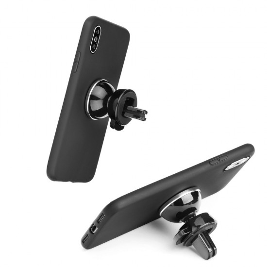 Forcell Soft Magnet Case (Microfiber) priekš Huawei P20 Lite - Melns - matēts silikona aizmugures apvalks ar metālisku plāksni (bampers, vāciņš, slim TPU silicone cover shell, bumper)