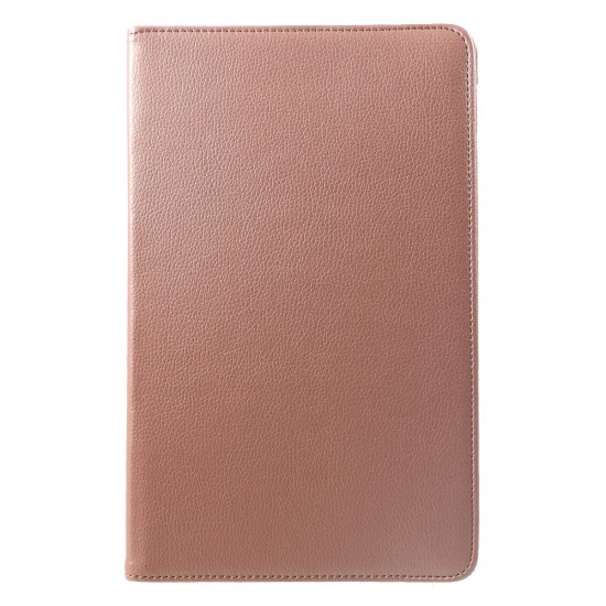 360 Rotary Litchi Skin Leather Cover w/ Stand for Samsung Galaxy Tab A 10.5 (2018) T590 / T595 - Розовое золото - чехол-книжка со стендом / подставкой (кожаный чехол-книжка, leather book wallet case)