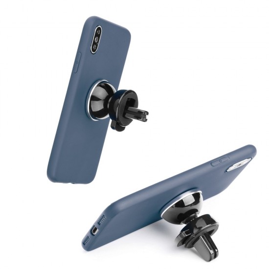 Forcell Soft Magnet Case (Microfiber) priekš Huawei Mate 20 Pro - Zils - matēts silikona aizmugures apvalks ar metālisku plāksni (bampers, vāciņš, slim TPU silicone cover shell, bumper)
