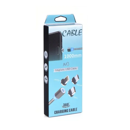 Magnet 1M 3in1 USB to Lightning / Micro USB / Type-C cable - universāls magnētisks uzlādeslādēšanas kabelis / vads Magnet 1M 3in1 USB to Lightning / Micro USB / Type-C cable - universāls magnētisks uzlādeslādēšanas kabelis / vads