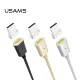 Usams 1.2M U-Link Braided Magnet US-SJ143 2A USB to Type-C cable - Zelts - USB-C magnētisks lādēšanas un datu kabelis / vads Usams 1.2M U-Link Braided Magnet US-SJ143 2A USB to Type-C cable - Zelts - USB-C magnētisks lādēšanas un datu kabelis / vads