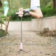 Usams ZB5103 (US-ZB051) Audio cable Selfie Stick with LED light - Rozā - Selfie monopod Teleskopisks stiprinājuma statīvs ar Led apgaismojumu