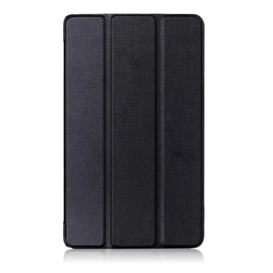 Tri-fold Stand PU Smart Auto Wake/Sleep Leather Case priekš Lenovo Tab 4 8.0 TB-8504 - Melns - sāniski atverams maciņš ar stendu Tri-fold Stand PU Smart Auto Wake/Sleep Leather Case priekš Lenovo Tab 4 8.0 TB-8504 - Melns - sāniski atverams maciņš ar stendu