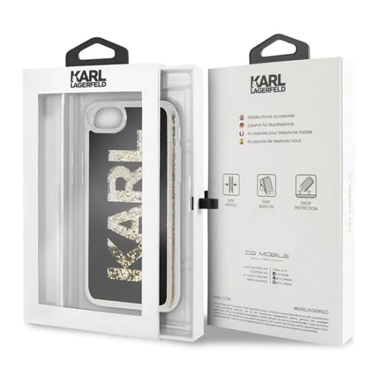 Karl Lagerfeld Glitter Karl Logo series KLHCI8KAGBK для Apple iPhone 7 / 8 / SE2 (2020) / SE3 (2022) - Чёрный - пластиковая накладка / бампер-крышка Karl Lagerfeld Glitter Karl Logo series KLHCI8KAGBK для Apple iPhone 7 / 8 / SE2 (2020) / SE3 (2022) - Чёрный - пластиковая накладка / бампер-крышка