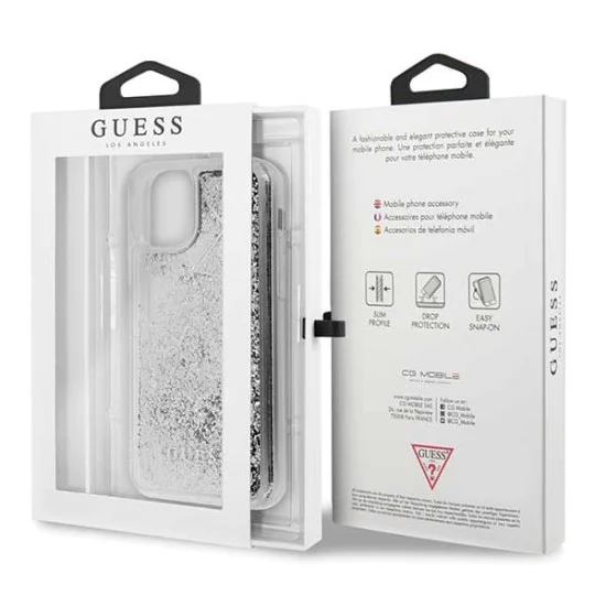 Guess Glitter Hearts Liquid series GUHCN61GLHFLSI для Apple iPhone 11 - Серебристый - пластиковый чехол-накладка (тонкий бампер крышка-обложка, slim TPU case cover, bumper) Guess Glitter Hearts Liquid series GUHCN61GLHFLSI для Apple iPhone 11 - Серебристый - пластиковый чехол-накладка (тонкий бампер крышка-обложка, slim TPU case cover, bumper)