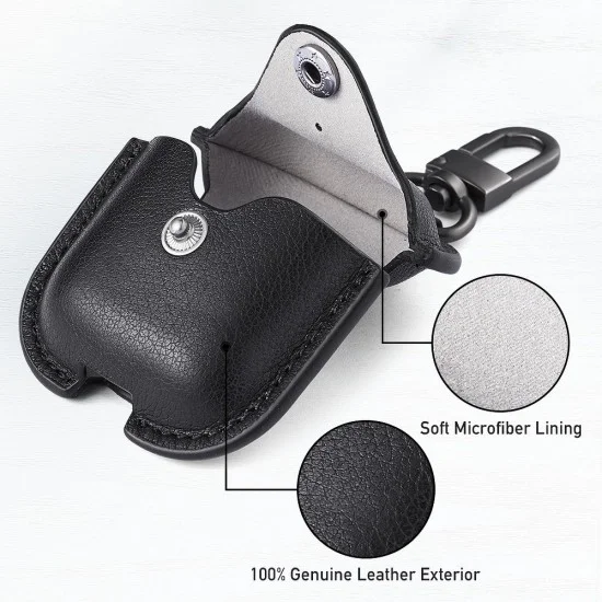 ESR Oxford Genuine Leather Case для Apple Airpods - Чёрный - чехол из натуральной кожи для футляра зарядки беспроводных наушников ESR Oxford Genuine Leather Case для Apple Airpods - Чёрный - чехол из натуральной кожи для футляра зарядки беспроводных наушников