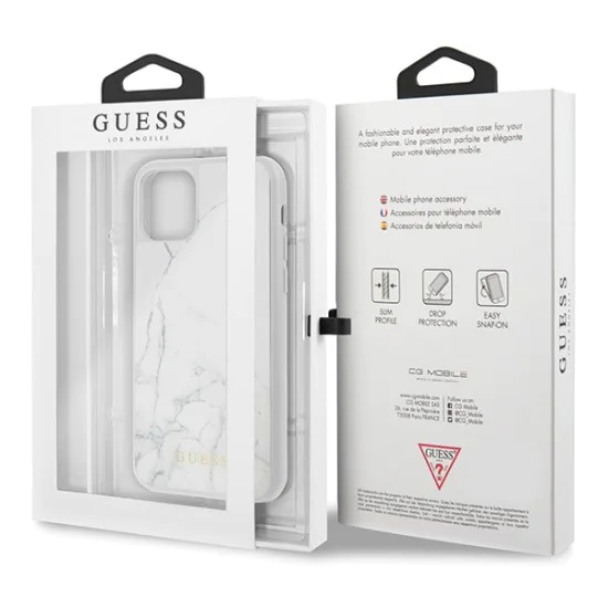 Guess Marble series GUHCN58HYMAWH priekš Apple iPhone 11 Pro - Balts - silikona aizmugures apvalks (bampers, vāciņš, slim TPU case cover, bumper) Guess Marble series GUHCN58HYMAWH priekš Apple iPhone 11 Pro - Balts - silikona aizmugures apvalks (bampers, vāciņš, slim TPU case cover, bumper)