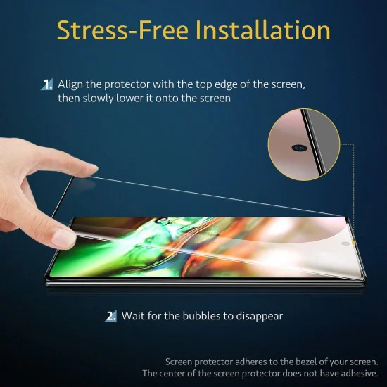 ESR 3D Edge Glue Case Friendly (2 шт.) Tempered Glass protector для Samsung Galaxy Note 10 Plus N975 / 5G N976 - Чёрное - Защитное стекло / Бронированое / Закалённое антиударное ESR 3D Edge Glue Case Friendly (2 шт.) Tempered Glass protector для Samsung Galaxy Note 10 Plus N975 / 5G N976 - Чёрное - Защитное стекло / Бронированое / Закалённое антиударное