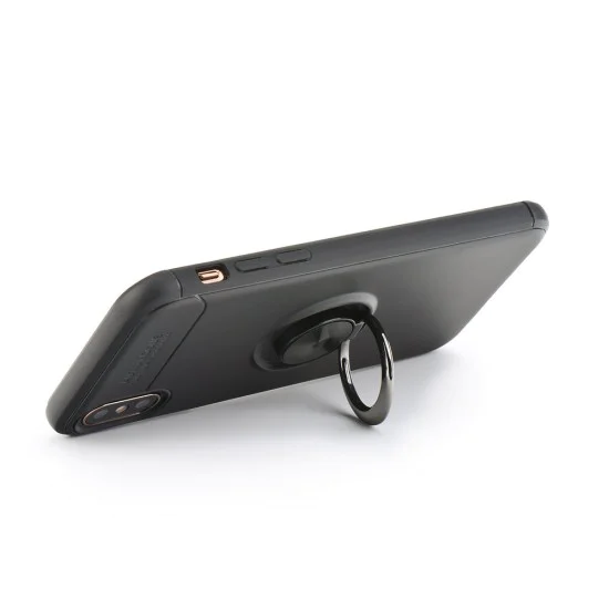 Forcell Ring Case priekš Huawei Honor 20 Pro - Melns - silikona aizmugures apvalks ar gredzenu Forcell Ring Case priekš Huawei Honor 20 Pro - Melns - silikona aizmugures apvalks ar gredzenu