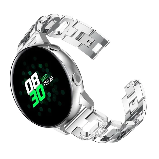 20mm D-shape Rhinestone Decor Alloy Watch Bracelet - Sudrabains - siksniņas (jostas) viedpulksteņiem no nerūsējoša tērauda 20mm D-shape Rhinestone Decor Alloy Watch Bracelet - Sudrabains - siksniņas (jostas) viedpulksteņiem no nerūsējoša tērauda