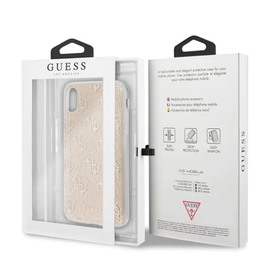 Guess 4G Glitter series Back Case GUHCI61PCU4GLGO priekš Apple iPhone XR - Zelts - silikona-plastikāta apvalks / maciņš Guess 4G Glitter series Back Case GUHCI61PCU4GLGO priekš Apple iPhone XR - Zelts - silikona-plastikāta apvalks / maciņš