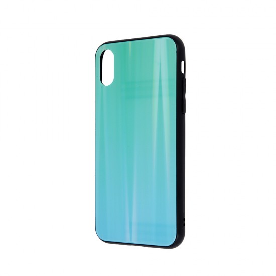 Aurora Glass Back Case для Huawei P Smart (2019) - Бирюзовый - накладка / бампер из силикона и стекла (крышка чехол, TPU back cover, bumper shell)
