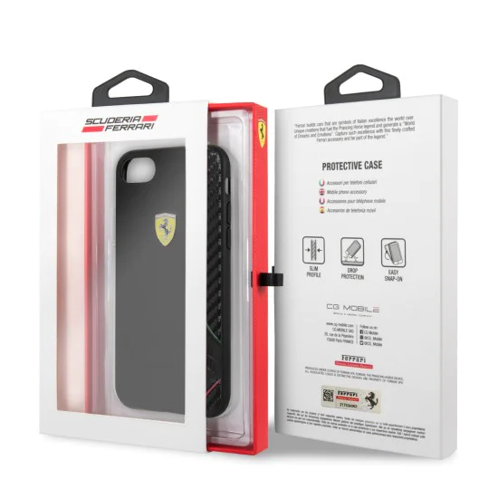 Ferrari Silicone On Track series FESITHCI8BK priekš Apple iPhone 7 / 8 / SE2 (2020) / SE3 (2022) - Melns - silikona aizmugures apvalks / bampers-vāciņš Ferrari Silicone On Track series FESITHCI8BK priekš Apple iPhone 7 / 8 / SE2 (2020) / SE3 (2022) - Melns - silikona aizmugures apvalks / bampers-vāciņš