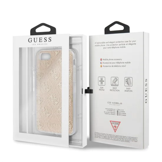 Guess 4G Glitter series Back Case GUHCI8PCU4GLGO для Apple iPhone 7 / 8 / SE2 (2020) / SE3 (2022) - Золотистый - чехол-накладка из силикона и пластика / бампер-крышка Guess 4G Glitter series Back Case GUHCI8PCU4GLGO для Apple iPhone 7 / 8 / SE2 (2020) / SE3 (2022) - Золотистый - чехол-накладка из силикона и пластика / бампер-крышка