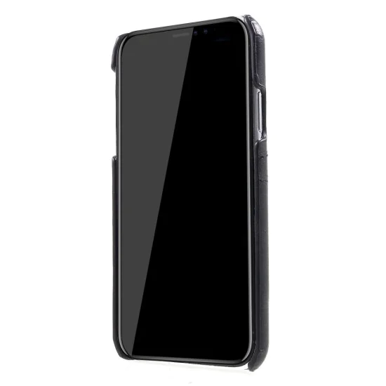 Double Card Slots PU Leather Coated PC Back Case для Apple iPhone XR - Чёрный - чехол-накладка из искусственной кожи с двумя кармашками для карт Double Card Slots PU Leather Coated PC Back Case для Apple iPhone XR - Чёрный - чехол-накладка из искусственной кожи с двумя кармашками для карт