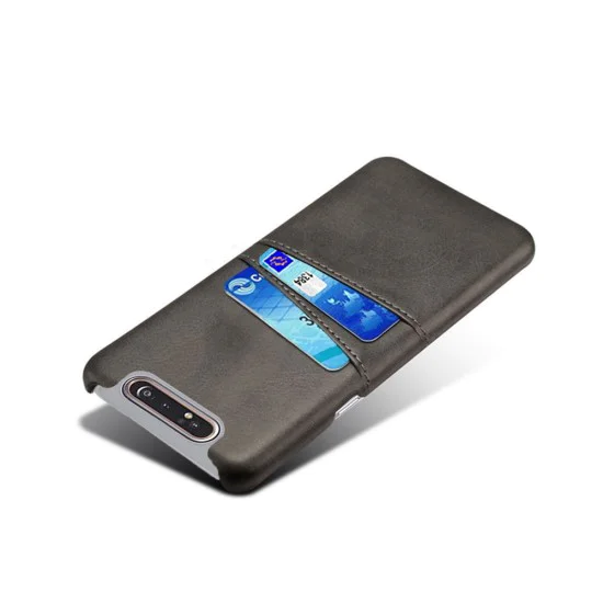 Double Card Slots PU Leather Coated PC Back Case для Samsung Galaxy A80 A805 - Чёрный - чехол-накладка из искусственной кожи с двумя кармашками для карт Double Card Slots PU Leather Coated PC Back Case для Samsung Galaxy A80 A805 - Чёрный - чехол-накладка из искусственной кожи с двумя кармашками для карт