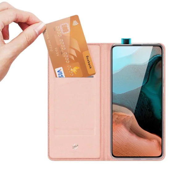 Dux Ducis Skin Pro series priekš Xiaomi Poco F2 Pro - Rozā Zelts - sāniski atverams maciņš ar magnētu un stendu (ādas maks, grāmatiņa, leather book wallet case cover stand) Dux Ducis Skin Pro series priekš Xiaomi Poco F2 Pro - Rozā Zelts - sāniski atverams maciņš ar magnētu un stendu (ādas maks, grāmatiņa, leather book wallet case cover stand)