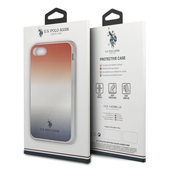 U.S. Polo Assn. Gradient Pattern Collection series USHCI8TRDGRB для Apple iPhone 7 / 8 / SE2 (2020) / SE3 (2022) - Красный / Синий - силиконовый чехол-накладка / бампер-крышка U.S. Polo Assn. Gradient Pattern Collection series USHCI8TRDGRB для Apple iPhone 7 / 8 / SE2 (2020) / SE3 (2022) - Красный / Синий - силиконовый чехол-накладка / бампер-крышка