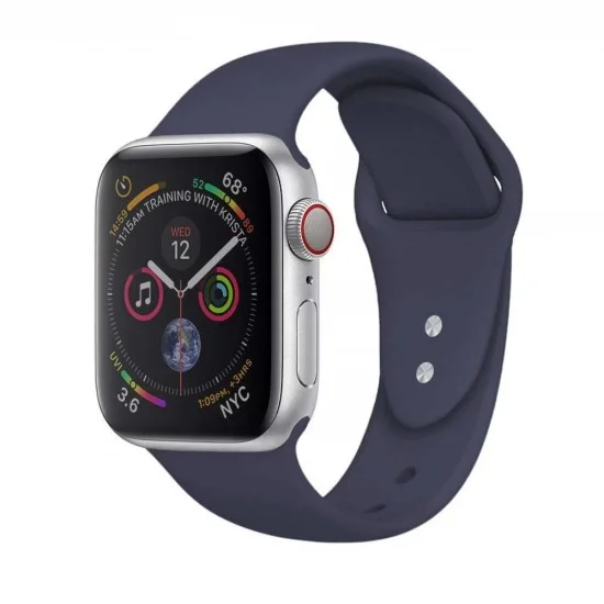 Dual Pin Buckle Silicone Watch Strap priekš Apple Watch 38 / 40 / 41 mm - Zils - silikona siksniņa priekš pulksteņiem ar divām saspraudēm Dual Pin Buckle Silicone Watch Strap priekš Apple Watch 38 / 40 / 41 mm - Zils - silikona siksniņa priekš pulksteņiem ar divām saspraudēm
