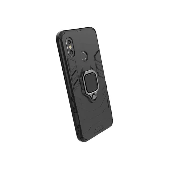 Defender Armor Back Case with Ring priekš Xiaomi Redmi 9A - Melns - triecienizturīgs silikona aizmugures apvalks ar gredzenu / bampers-vāciņš Defender Armor Back Case with Ring priekš Xiaomi Redmi 9A - Melns - triecienizturīgs silikona aizmugures apvalks ar gredzenu / bampers-vāciņš