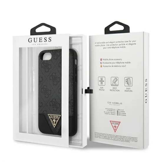 Guess Triangle Collection series Back Case GUHCP12LPU4GHBR priekš Apple iPhone 12 Pro Max - Brūns - mākslīgās ādas aizmugures apvalks / bampers-vāciņš Guess Triangle Collection series Back Case GUHCP12LPU4GHBR priekš Apple iPhone 12 Pro Max - Brūns - mākslīgās ādas aizmugures apvalks / bampers-vāciņš