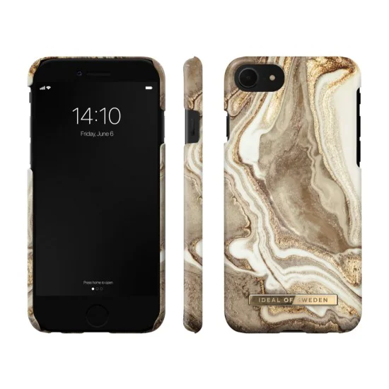 iDeal of Sweden Fashion GM19 Back Case для Apple iPhone 7 / 8 / SE2 (2020) / SE3 (2022) - Golden Sand Marble - пластиковый чехол-накладка с встроенной металической пластиной / бампер-крышка iDeal of Sweden Fashion GM19 Back Case для Apple iPhone 7 / 8 / SE2 (2020) / SE3 (2022) - Golden Sand Marble - пластиковый чехол-накладка с встроенной металической пластиной / бампер-крышка
