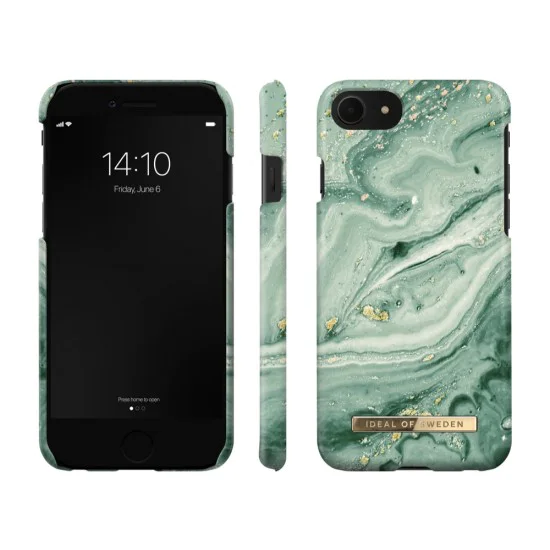 iDeal of Sweden Fashion SS21 Back Case для Apple iPhone 7 / 8 / SE2 (2020) / SE3 (2022) - Mint Swirl Marble - пластиковый чехол-накладка с встроенной металической пластиной / бампер-крышка iDeal of Sweden Fashion SS21 Back Case для Apple iPhone 7 / 8 / SE2 (2020) / SE3 (2022) - Mint Swirl Marble - пластиковый чехол-накладка с встроенной металической пластиной / бампер-крышка