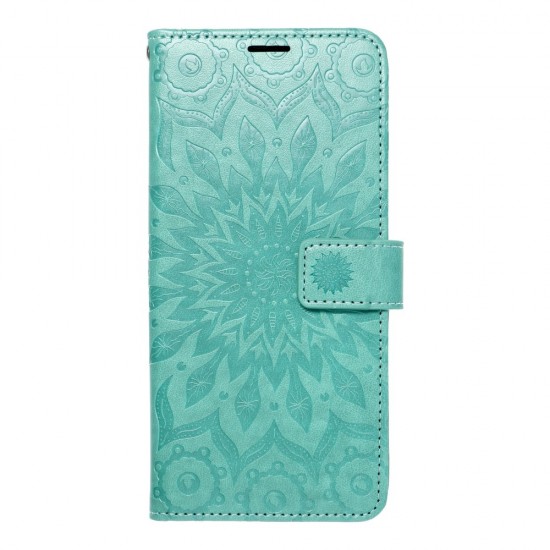 Forcell Mezzo Book Case priekš Samsung Galaxy S21 Ultra G998 - Tirkīzs / Mandala - sāniski atverams maciņš ar stendu un auklu / grāmatveida maks
