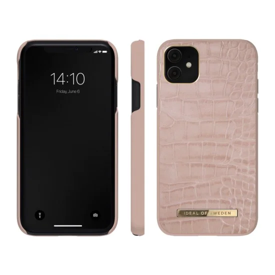 iDeal of Sweden Atelier SS21 Back Case для Apple iPhone 11 - Rose Croco - чехол-накладка из искусственной кожи с встроенной металической пластиной / бампер-крышка iDeal of Sweden Atelier SS21 Back Case для Apple iPhone 11 - Rose Croco - чехол-накладка из искусственной кожи с встроенной металической пластиной / бампер-крышка