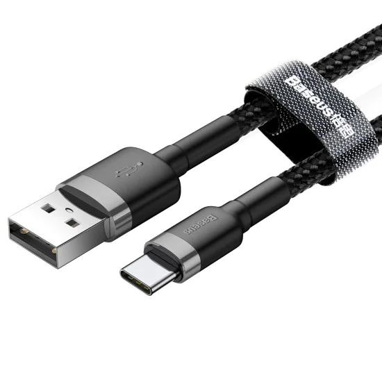Baseus 2M Cafule 2A USB to Type-C cable - Чёрный - USB-C дата кабель / провод для зарядки Baseus 2M Cafule 2A USB to Type-C cable - Чёрный - USB-C дата кабель / провод для зарядки