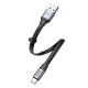 Baseus 0.23M Simple HW 5A USB to Type-C cable (Huawei SuperCharge) - Серый / Чёрный - USB-C дата кабель / провод для зарядки Baseus 0.23M Simple HW 5A USB to Type-C cable (Huawei SuperCharge) - Серый / Чёрный - USB-C дата кабель / провод для зарядки