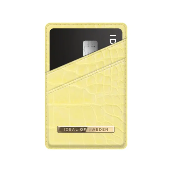 iDeal of Sweden Atelier SS21 Magnetic Card Holder - Lemon Croco - mākslīgās ādas kredītkaršu turētājs ar magnētu iDeal of Sweden Atelier SS21 Magnetic Card Holder - Lemon Croco - mākslīgās ādas kredītkaršu turētājs ar magnētu