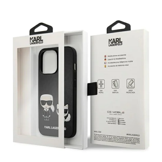 Karl Lagerfeld Ikonik Karl & Choupette series Back Case KLHCP13XPCUSKCBK для Apple iPhone 13 Pro Max - Чёрный - чехол-накладка из искусственной / бампер-крышка Karl Lagerfeld Ikonik Karl & Choupette series Back Case KLHCP13XPCUSKCBK для Apple iPhone 13 Pro Max - Чёрный - чехол-накладка из искусственной / бампер-крышка