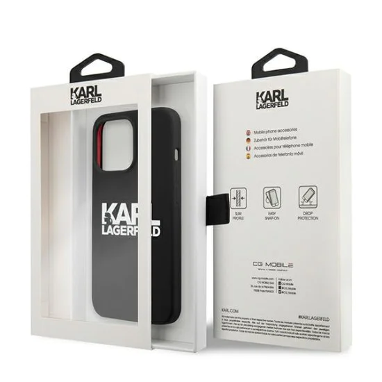 Karl Lagerfeld Silicone Stack Logo series Back Case KLHCP13XSLKLRBK для Apple iPhone 13 Pro Max - Чёрный - силиконовый чехол-накладка / бампер-крышка Karl Lagerfeld Silicone Stack Logo series Back Case KLHCP13XSLKLRBK для Apple iPhone 13 Pro Max - Чёрный - силиконовый чехол-накладка / бампер-крышка